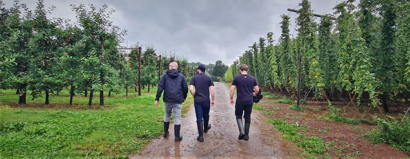 Brewing team takes time out for Hop Walk